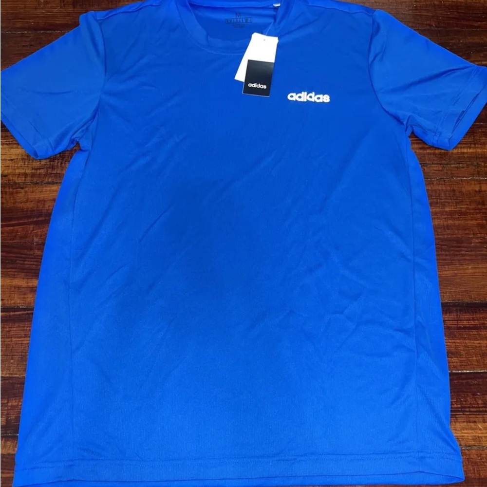 Adidas Men’s Climalite TShirt Medium, Glory Blue, Short Sleeve, D2M FL0291